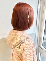 バブ バイネオリーブ(Bab by neolive)&nbsp;キャンディオレンジのミニボブ/Wカラー/ブリーチ/デザインカラー