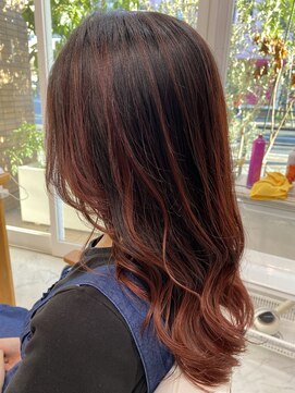 アントワープヘアー 知多半田駅前店(Antwerp hair) ピンクレッド系バレイヤージュ