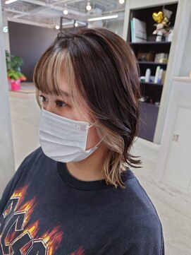 ピンク バイ アンジェリカ 瓢箪山店(PINQ by ANGELICA) #PINQ　#ぷつっとボブ　#インナーカラー