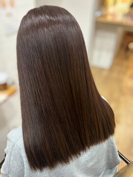 スカイ(SKY) 髪質改善縮毛矯正韓国風レイヤーカットダブルカラーベージュ