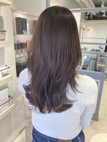 シェノン 赤羽店(CHAINON)&nbsp;たっぷりレイヤーの重めロングバイオレットグレージュ３０代髪型