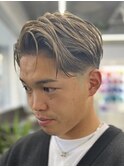 ツーブロ+ニュアンスパーマ+シャドールーツ