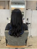 20代30代ブルーカラーロングインナーカラーハイトーン