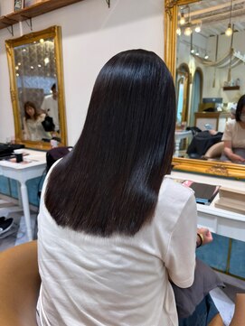 ロンドアベニール 北千住(Lond avenir) ブリーチなしチェリーブラウン髪質改善縮毛矯正酸性ストレート