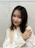 くびれ アプリコットオレンジ 夏のヘアアレンジハイライトカラー