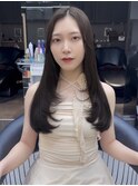 ミニウルフレイヤーカット顔周りカット前髪カット韓国ロング池袋