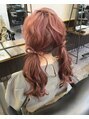 ラフィス ヘアー エイル 京橋店(La fith hair ail) ピンクカラーにリボンアレンジお出かけ前に是非!