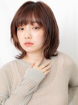 カバーヘア ブリス 川口(COVER HAIR bliss)&nbsp;ココアブラウンひし形ウルフこなれボブ//川口10代20代30代