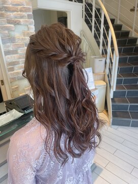 シュリット 溝の口(schritt) ロング×ゆるふわハーフアップ 結婚式ヘア 溝の口 サクマ