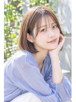ロティー 天神(loty) ボブ 切りっぱなしボブ 小顔 似合わせ 透明感カラー 前髪カット