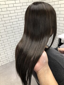 ジーナ 梅田(Zina) 大人ボブ_セシルカットココアブラウンフリンジウェーブ03