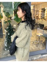 マメ(mame)&nbsp;ロングウェーブ/暗髪/ニュアンスバング