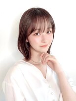 大人ミディアムレイヤーアッシュブラウン透明感20代30代40代銀座