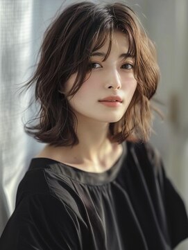 アルトリスト(Altruist Aging×HAIR&SPA) ★ダークアッシュ大人ガーリーボブ着物ミディアムレイヤーカット