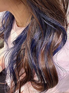 ケンジ 平塚 アネッタ(KENJE annetta) ★インナーカラー×ネイビーブルー