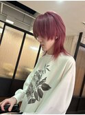 赤髪×ウルフカット