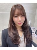 韓国風レイヤー×ミルクティーブラウン