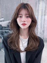 フィヴェント(Fivent)&nbsp;黒髪韓国小顔レイヤーイメチェン暗めオリーブグレークラゲヘアー