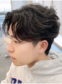 奈良men's癖毛ツイストフェザーパーマ