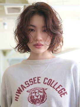 ランプ 代官山(the lamp) 二十代大人透明感ベージュカラーボブナチュラルパーマ