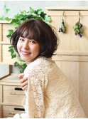 『優しめ☆ミックスカールボブ』×『アッシュグレージュ』