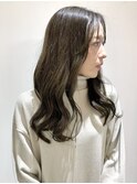 【FOLK】透明感カラーカーキベージュ☆ゆる巻きロング♪
