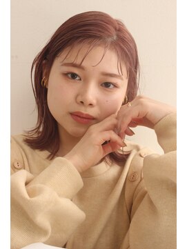 クリーク ノイズ ヘア 大手町店(CLIQUE noise hair) 切りっぱなしロブ/ベージュピンク20代30代