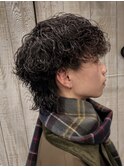 波巻きツイストスパイラルパーマ×メンズウルフカット