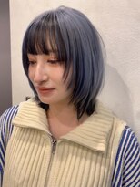 ハツメイ 川崎西口店(HATSUMEI) [好発色サファイヤブルー]丸みボブ×小顔顔まわりレイヤーカット