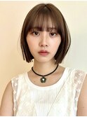 Say.切りっぱなしボブアースカラーミニボブ黒髪ぱっつん前髪青山