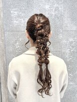 ヘアセット 結婚式ヘア 編み下ろし ツインポニー 原宿ヘアセット