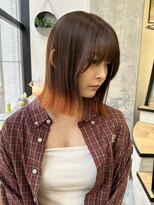 ミリ(mm)&nbsp;ぱっつんボブ 毛先カラー 韓国 髪質改善 仙台