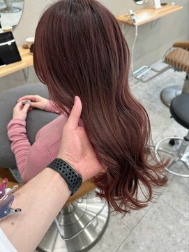 シカ 神戸三宮元町店(Cica) 春カラー ピンクブラウン ブリーチなしダブルカラー 艶カラー