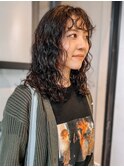 前髪パーマ 強めパーマ 艶トリートメント 艶髪 20代 ケアパーマ