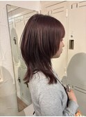 ロングウルフレイヤー×赤みピンク