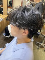 ヘアークリエイ トポライトウィロー 烏丸(Hair Create Polite willow) フェザーパーマ センターパート シースルー 外ハネ 簡単