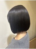 秋色◎30代40代小顔艶ボブ×透明感グレージュ