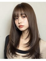 オンク 新宿(onk)&nbsp;黒髪/グレーベージュ/レイヤーロング/前髪パーマ[新宿駅]