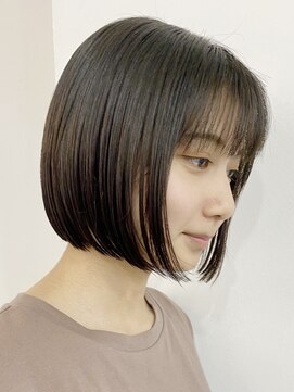 エリマ 横浜西口(elima) 横浜西口白髪染めタッセルボブチョコレートブラウンカラー韓国