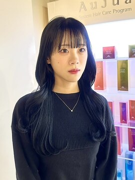 ミッドナイトネイビー×ロングレイヤー