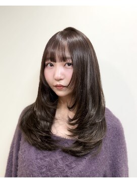 ララ モアナ(LaLa Moana) [HINAstyle]前髪/イメチェン/ベージュ/ミディアムレイヤー/韓国