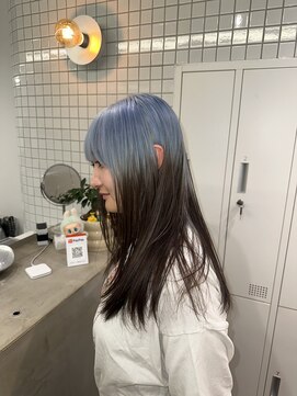 モニカ 原宿店(MONIQA) 水色ルーツカラー