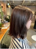 チェリーブラウンナチュふわ外ハネミディ