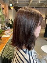 ホワイトストーン WHITE STONE チェリーブラウンナチュふわ外ハネミディ