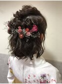 【卒業式ヘア着付け】ボブで出来るハーフアップ