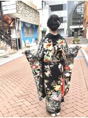 お祝い事でのヘアーセットと振袖の着付け