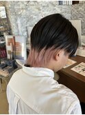 エンドカラーホワイトピンク×黒髪クラゲヘアー20代30代