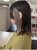 インナーカラーベージュ姫カット外はね