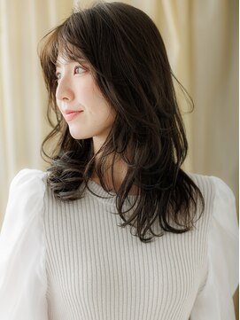 カバーヘア ブリス 大宮西口(COVER HAIR bliss) 黒髪アッシュ大人巻きウェーブミディアムZ大宮30代40代