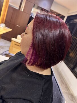 ヘアーパーチ(HAIR perch) ワインレッドカラー大人女性